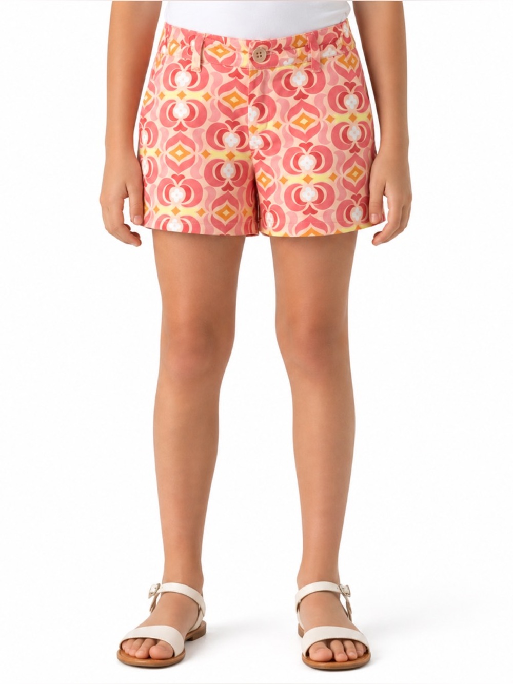 GapKids Retro Floral Print Shorts Size 10 Pink‎ Orange Mid Rise